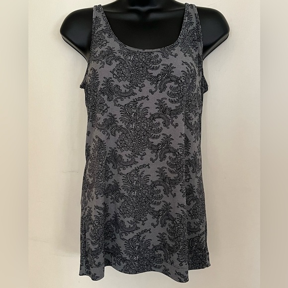 The Limited Gray Floral Tank Top - Picture 1 of 3